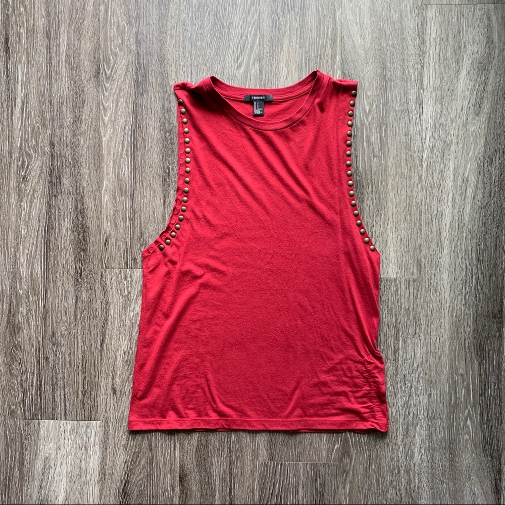 Forever 21 Sleeveless Tank Top Burgundy Red Small